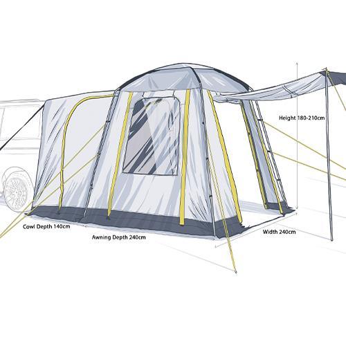 Maypole Broadway Poled Tailgate Awning for Campervan Maypole - Dynamic Drive