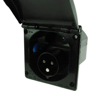 Maypole MP5985B 240V 16Amp Mains Flush Fit Socket- Caravan Inlet Black Maypole - Dynamic Drive