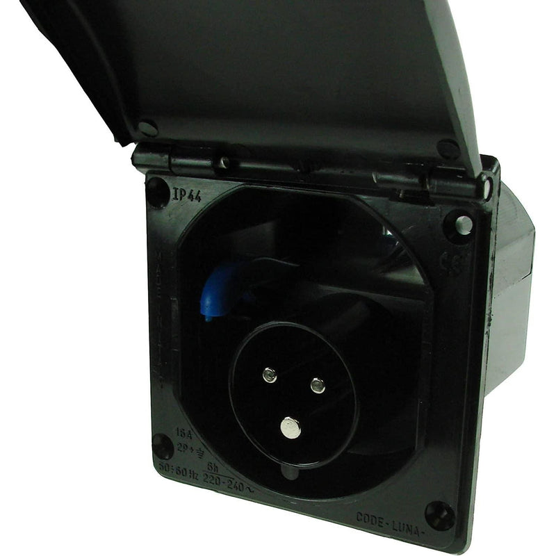 Maypole MP5985B 240V 16Amp Mains Flush Fit Socket- Caravan Inlet Black Maypole - Dynamic Drive