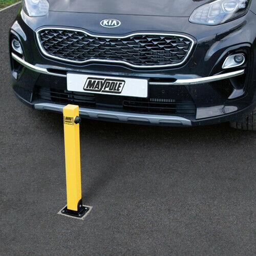 Maypole Square Security Parking Post Fold Down Bollard Lock Driveway Car Park Maypole - Dynamic Drive