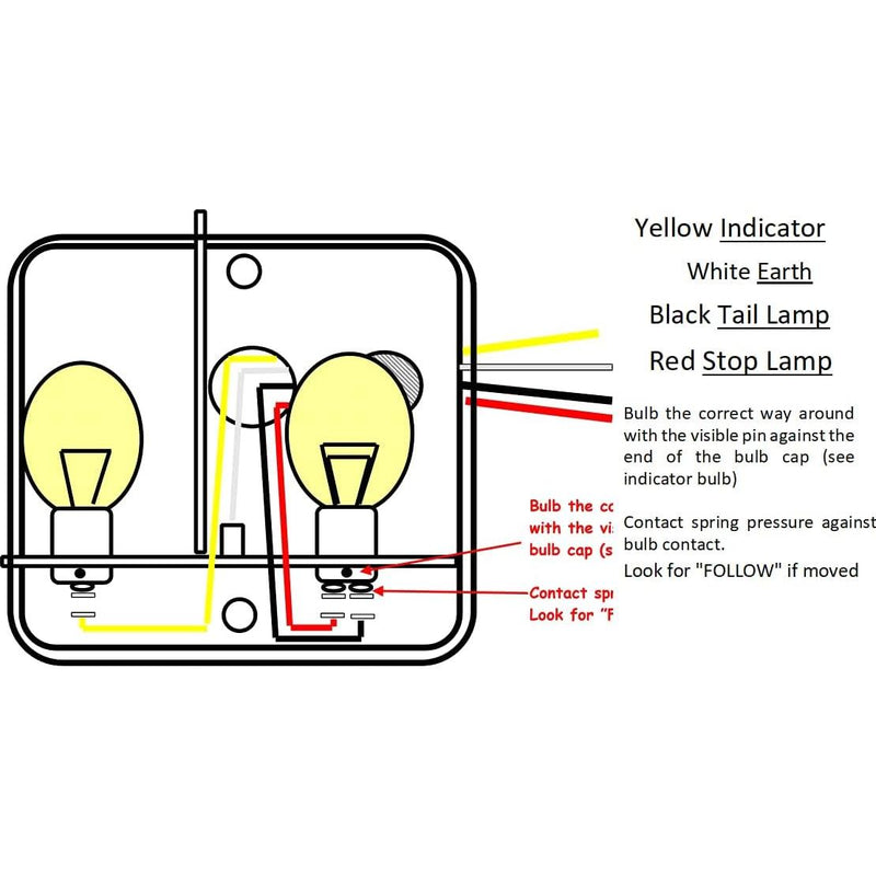 Maypole Trailer Square Rear Lamp Back Light 12v Volt MP17B Maypole - Dynamic Drive