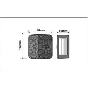 Maypole Trailer Square Rear Lamp Back Light 12v Volt MP17B Maypole - Dynamic Drive