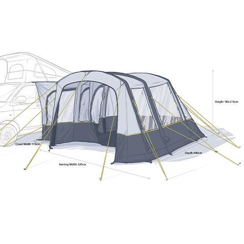 Maypole Warwick Driveaway Air Awning Low 180cm-210cm Campervan Maypole - Dynamic Drive