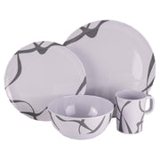 Melamine Dinner Set 16 Piece Interlock Heavy Duty - Picnic Camping Caravan Tent PLS - Dynamic Drive