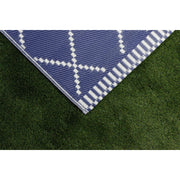 Outdoor Garden Rug Portable Reversible Mat for Decking Patio Piazza Navy/Cream 120 x 180 cm Plastic Straw ukcampingandleisure - Dynamic Drive