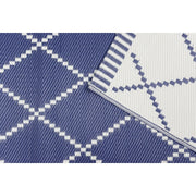 Outdoor Garden Rug Portable Reversible Mat for Decking Patio Piazza Navy/Cream 120 x 180 cm Plastic Straw ukcampingandleisure - Dynamic Drive