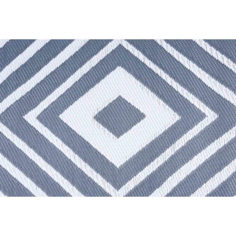 Outdoor Garden Rug Portable Reversible Mat for Decking Patio Prisma Grey/White 150 X 250 cm Plastic Straw ukcampingandleisure - Dynamic Drive