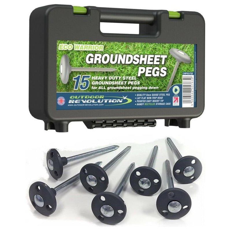 Outdoor Revolution Eco Warrior Steel Metal Tent Awning Groundsheet Pegs Box Of 15 Outdoor Revolution - Dynamic Drive