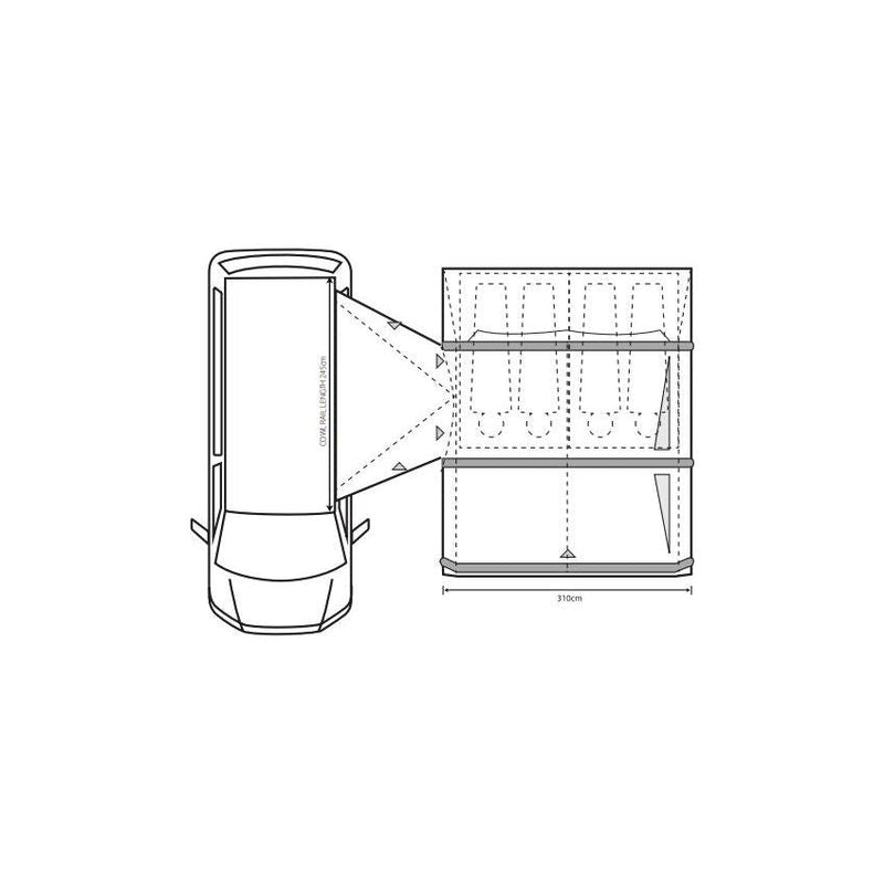 Outdoor Revolution Movelite T3E High Awning (255-305cm) Outdoor Revolution - Dynamic Drive
