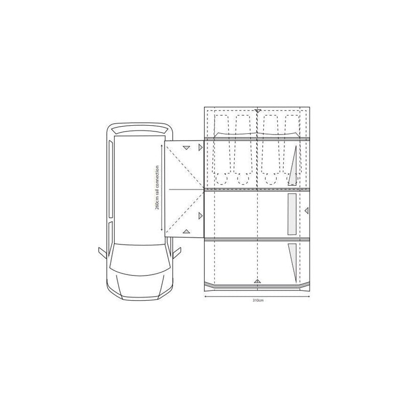 Outdoor Revolution Movelite T4E PC Midline Air Inflatable Awning 220-255cm Outdoor Revolution - Dynamic Drive