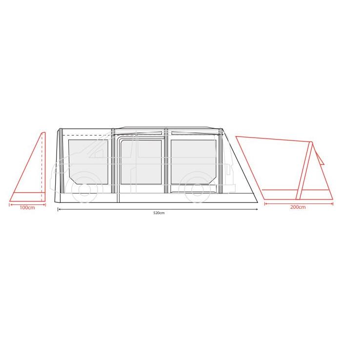 Outdoor Revolution Movelite T4E PC Midline Air Inflatable Awning 220-255cm Outdoor Revolution - Dynamic Drive