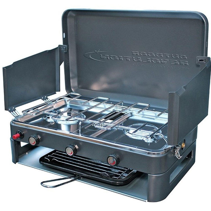 Outdoor Revolution Twin Burner Gas Stove & Grill Outdoor Revolution - Dynamic Drive