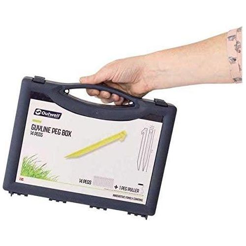 Outwell Guyline Camping Tent Awning Peg Box 14pcs & Extractor & Carry Case Outwell - Dynamic Drive