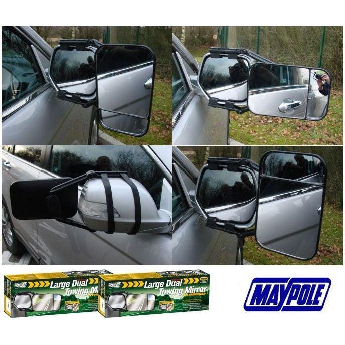 Pair Of Maypole Large Dual Towing Mirror Glass Wing Mirror Extension For Caravan Maypole - Dynamic Drive