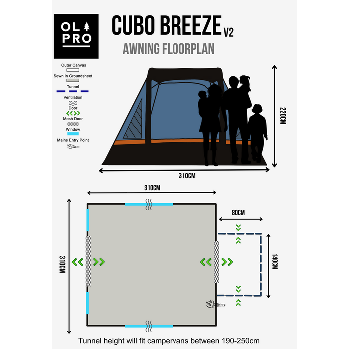 Olpro Cubo Breeze v2 Campervan Awning Olpro - Dynamic Drive