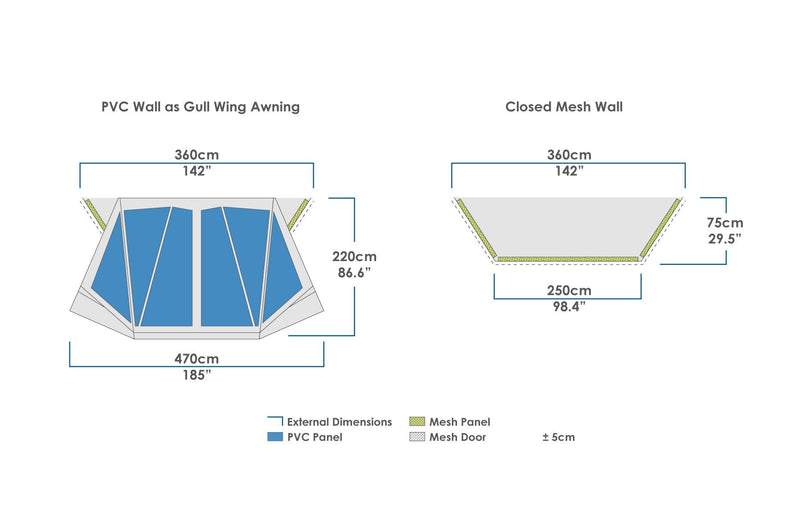 Zempire Pro TL TC Awning Wall Set V2 Tent Accessory Zempire - Dynamic Drive