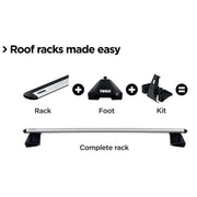 Thule ProBar Evo Roof Bars Aluminum fits Audi A6 Allroad 2012-2018 5 doors with Raised Rails Thule - Bars 4 Cars
