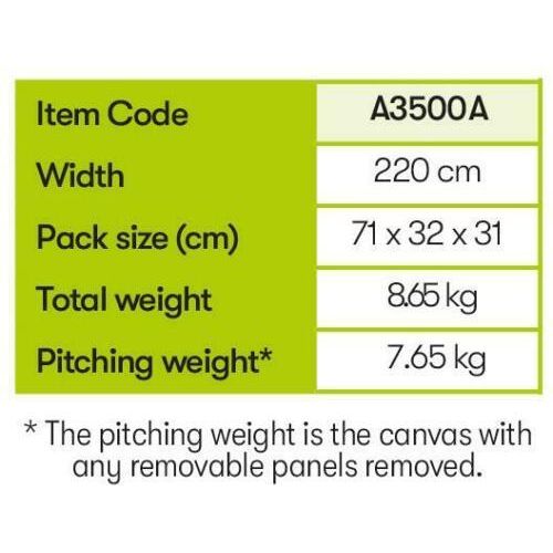 Quest Falcon 220 Super Lightweight Poled Caravan Porch Awning 2022 Quest - Dynamic Drive