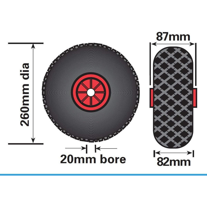 Replacement Pneumatic 260mm Jockey Wheel for 48mm Jockey Wheel fits MP437 Maypole - Dynamic Drive