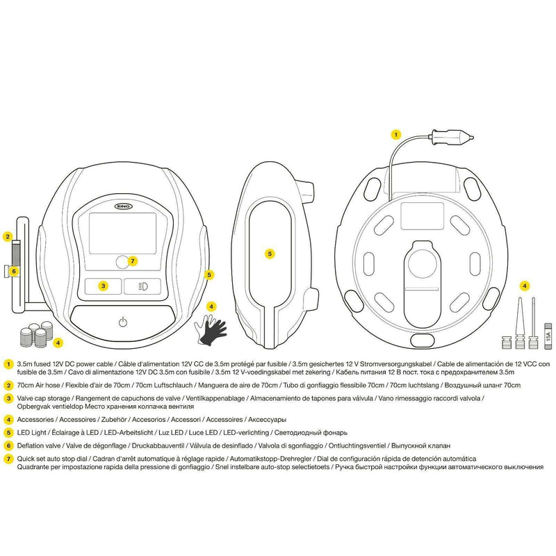 Ring 12v Rapid Digital Tyre Inflator Ring Automotive - Dynamic Drive