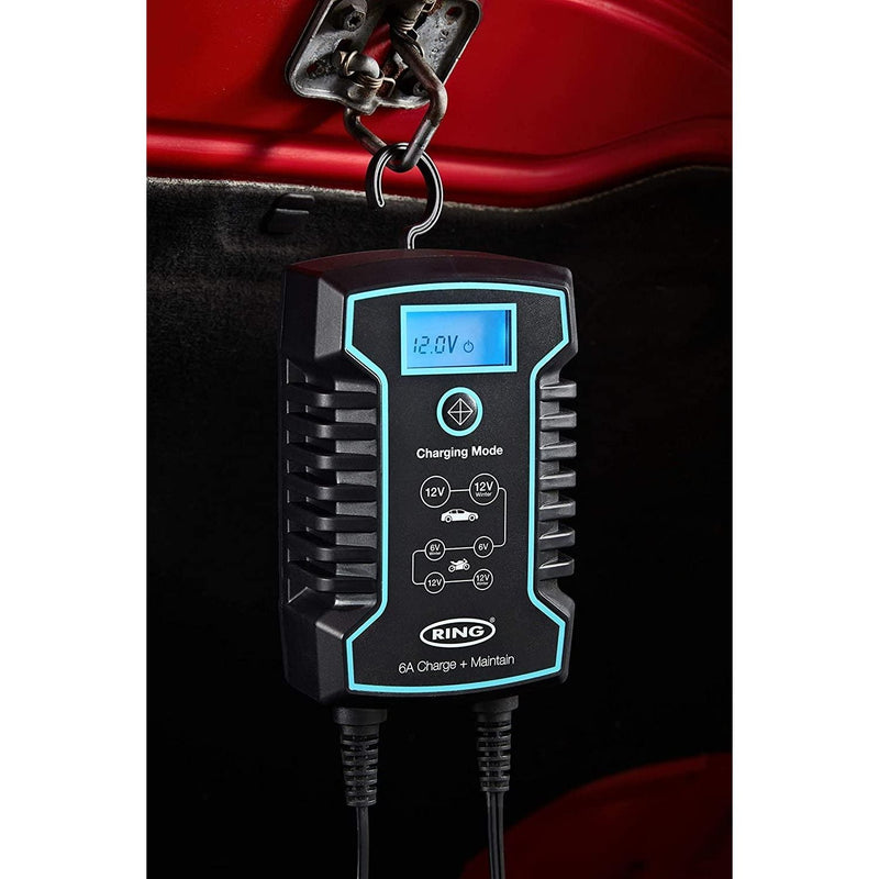 Ring RSC806 12v 6A Car Motorbikes Maintenance Start/Stop Smart Battery Charger Ring Automotive - Dynamic Drive