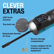 RTC2000 Ring Handheld Digital Tyre Inflator Air Compressor USB LED Cordless Ring Automotive - Dynamic Drive