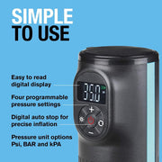 RTC2000 Ring Handheld Digital Tyre Inflator Air Compressor USB LED Cordless Ring Automotive - Dynamic Drive