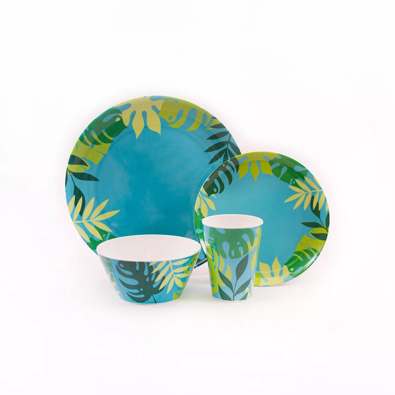 Summit 16 Pce Melamine Jungle Tableware Set Summit - Dynamic Drive