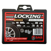 SAS Security 2 Locking Wheel Bolts M12 X 1.5 Caravan Trailer Car SAS - Dynamic Drive