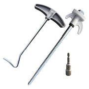 Olpro Screw in Hard Ground Rock Pegs Peg With 20pcs Adaptor and Peg Puller Olpro - Dynamic Drive