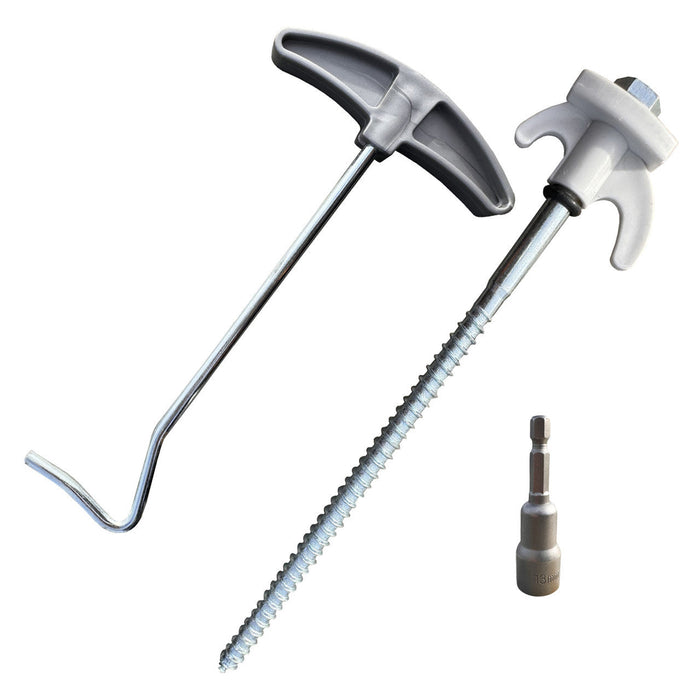 Olpro Screw in Hard Ground Rock Pegs Peg With 20pcs Adaptor and Peg Puller Olpro - Dynamic Drive