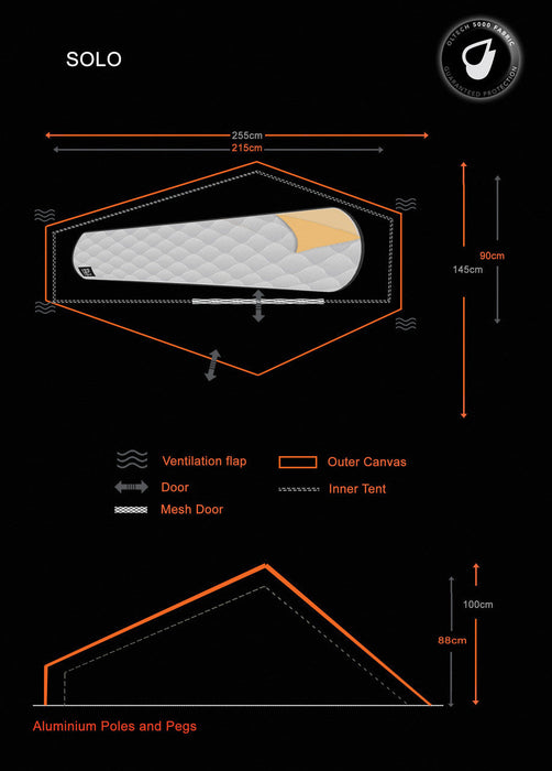 Olpro Solo - Lightweight 1 Person Tent (Ripstop) Olpro - Dynamic Drive