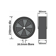 Spare Wheel for Caravan Jockey Wheel Extra Wide Tyre 210 x 75mm - MP97552 Maypole - Dynamic Drive
