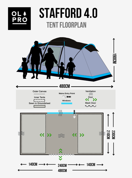 Olpro The Stafford Poled Tent Olpro - Dynamic Drive