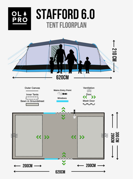 Olpro The Stafford Poled Tent Olpro - Dynamic Drive