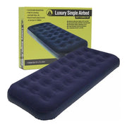 Summit Blue Flocked Single Inflatable Air Bed Outdoor Camping Mattress Summit - Dynamic Drive