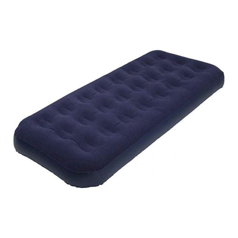 Summit Blue Flocked Single Inflatable Air Bed Outdoor Camping Mattress Summit - Dynamic Drive