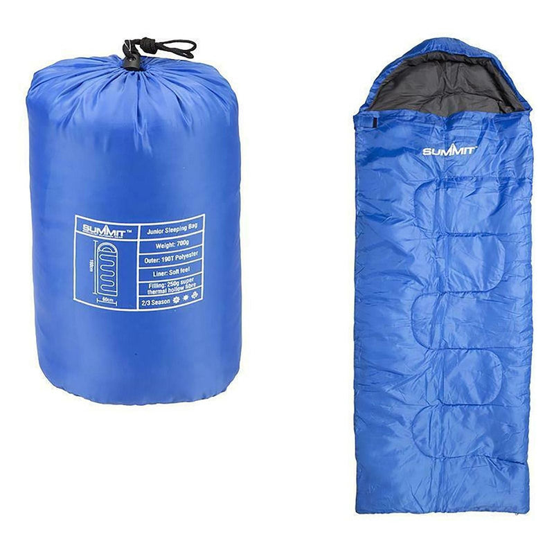 Summit Ultra Lite Junior Blue Kids Camping Sleeping Bag Lightweight Travel 2/3 Season Summit - Dynamic Drive