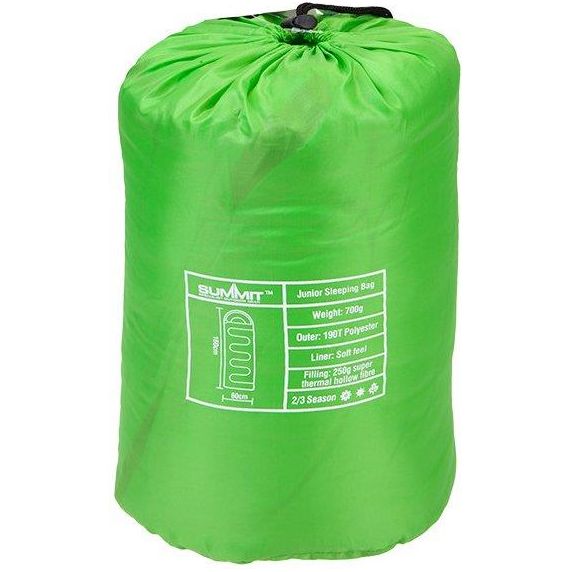 Summit Ultra Lite Junior Green Kids Camping Sleeping Bag Lightweight Travel 2/3 Season Summit - Dynamic Drive