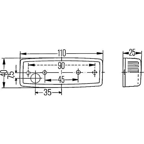 Tail Light: Rear Marker Lamp with Red Lens : HELLA 2SA 006 717-001 Hella - Dynamic Drive