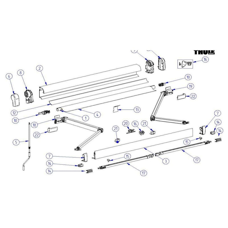 Thule Awning Connection Pieces Tension Rafter (4900 & Tristor Models) 1500602226 Thule - Dynamic Drive