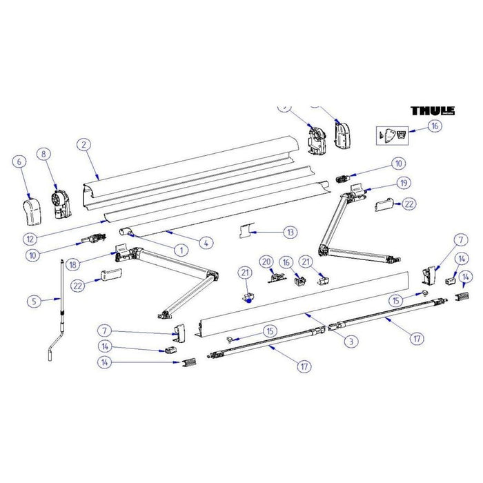 Thule Awning Connection Pieces Tension Rafter (4900 & Tristor Models) 1500602226 Thule - Dynamic Drive