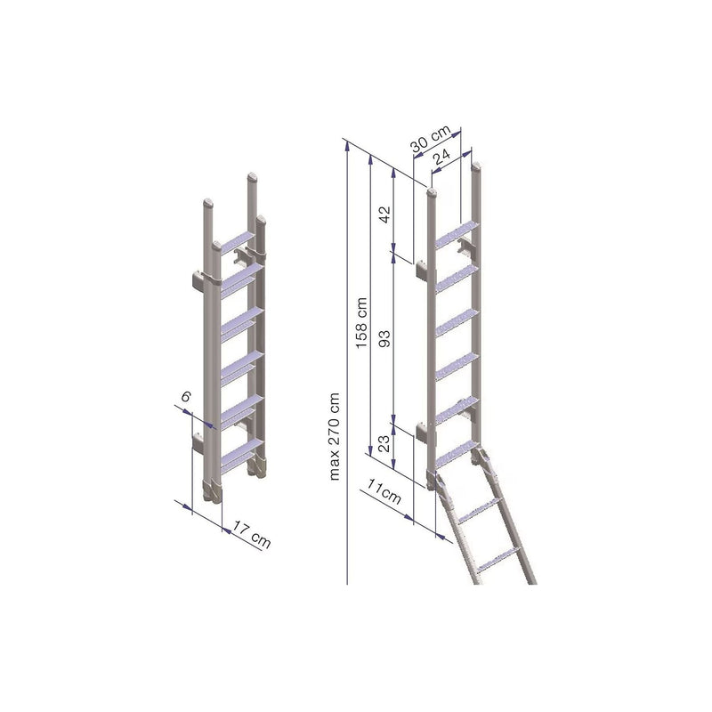 Thule Ladder Deluxe foldable double ladder 11 steps anodised gray Thule - Dynamic Drive