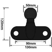 Towball Black Standard 50mm Heavy Duty E Approved Hitch Head Tow 90mm Fixings Maypole - Dynamic Drive