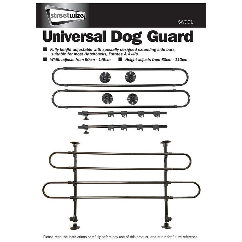 Universal Heavy Duty Car Van Pet Dog Cat Guard Safety Barrier Adjustable Barrier Streetwize - Dynamic Drive