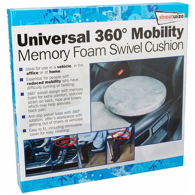 Universal Mobility Aid Car Seat & Home Chair 360 degree Memory Foam Swivel Cushion Streetwize - Dynamic Drive