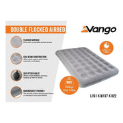 Vango Double Flocked Inflatable Airbed - Nocturne Grey Camping Vango - Dynamic Drive