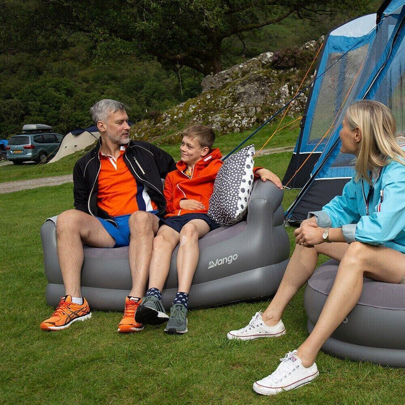 Vango Inflatable Sofa Camping blow up chair Nocturne Grey Tent Awning Furniture Vango - Dynamic Drive