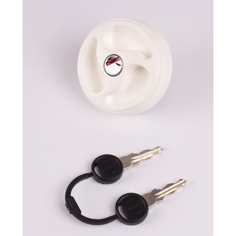 White Lockable Water Tank Filler Cap with Keys ES2250 Caravan / Motorhome / Boat PLS - Dynamic Drive