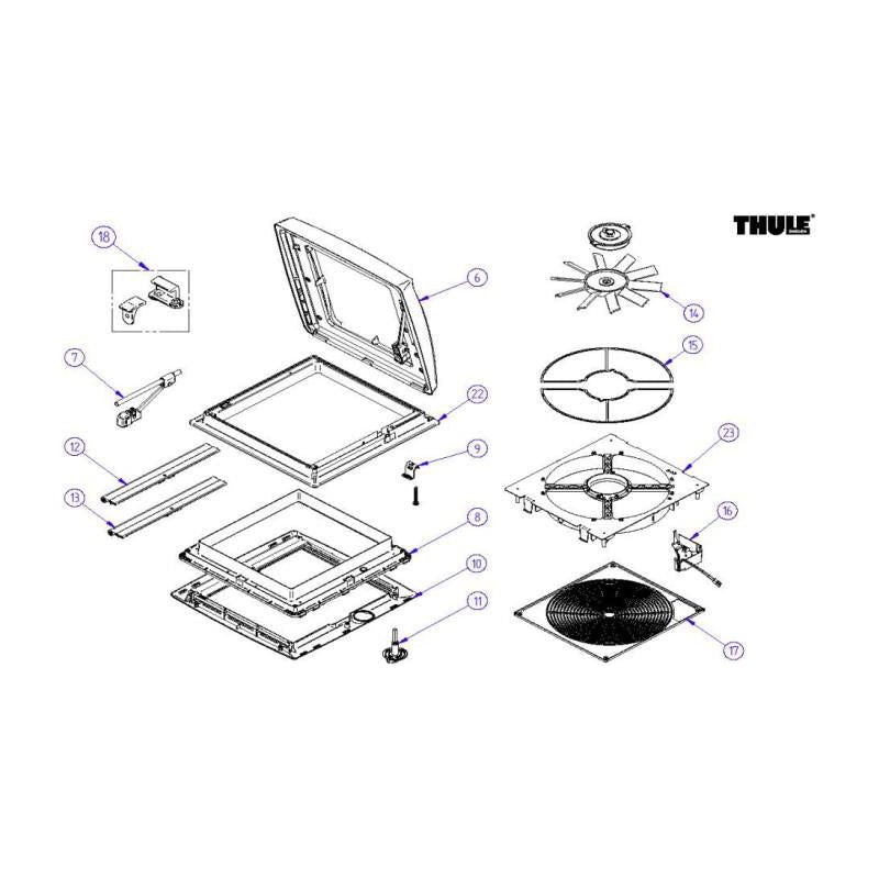 White Spare Replacement cover for Thule Vent Omnivent 40x40 cm version V04 Thule - Dynamic Drive